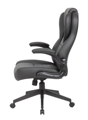 Boss Office Products Ergonomic Vinyl Swivel Executive Chair, Black (B8551-BK)