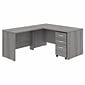 Bush Business Furniture Studio C 60"W L Shaped Desk with Mobile File Cabinet and Return, Platinum Gray (STC008PGSU)