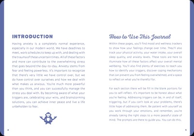 Quarto Anti-Anxiety Prompt Guided Journal, 6" x 8.42", Blue, 204 Pages (9780785839637)