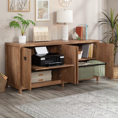 Sauder Cannery Bridge 30"H Storage Credenza with 2 Shelves, Sindoori Mango (429513)