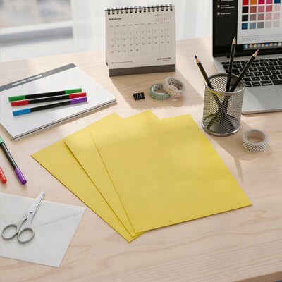 Staples Brights Multipurpose Colored Paper, 20 lbs., 8.5 x 11, Yellow, 500/Ream (25204)