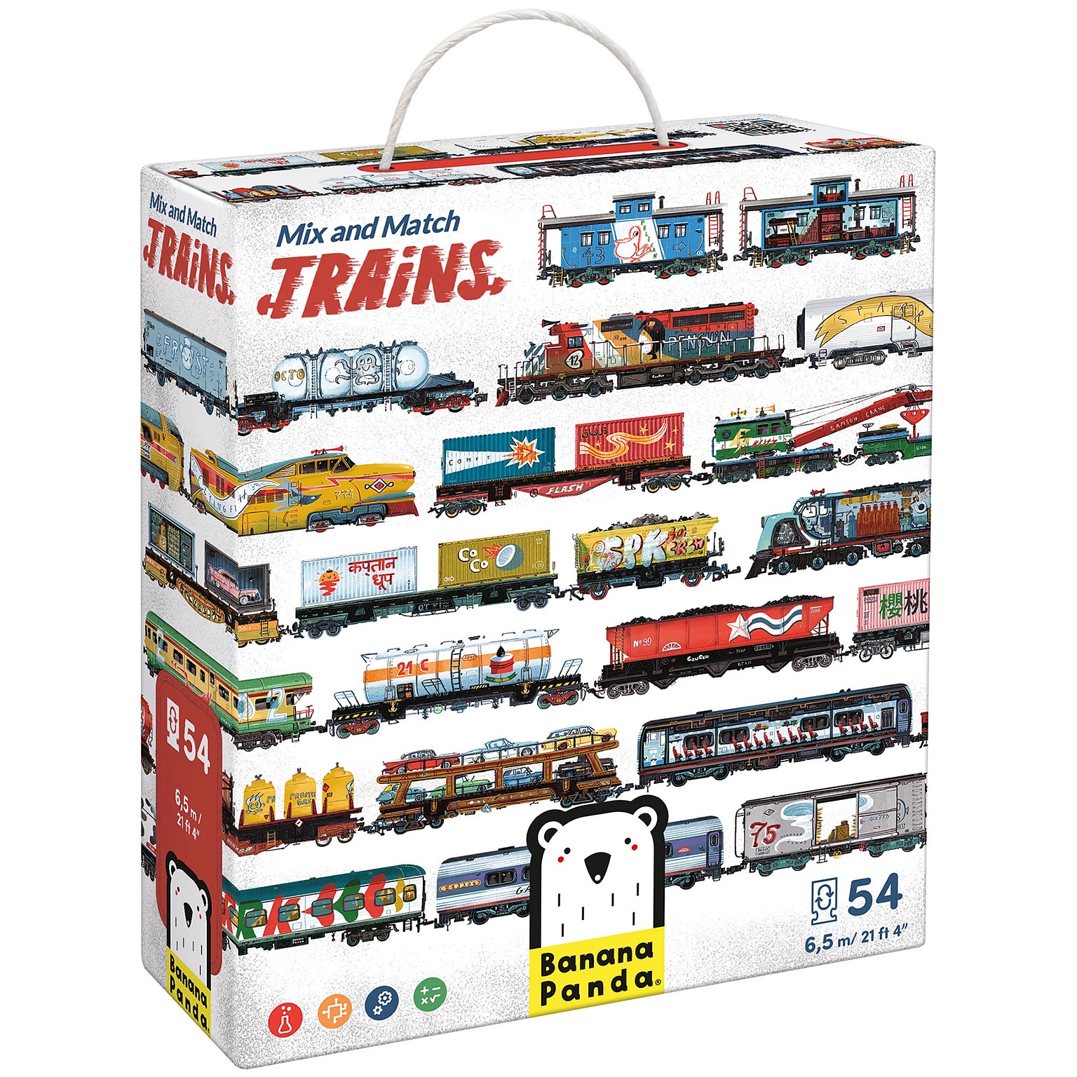 Banana Panda Mix and Match Trains 54-Piece Puzzle, 2/Set (BPN49349)