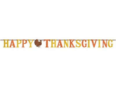 Amscan Happy Thanksgiving Letter Banner, Multicolor, 2/Pack (210375)
