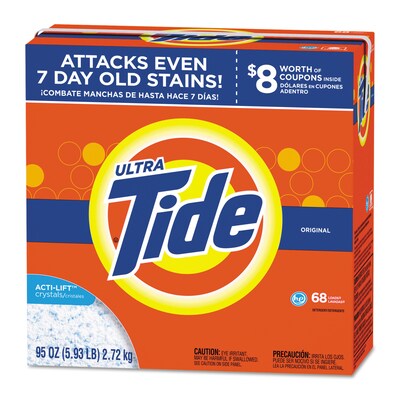 Tide Ultra HE Powder Laundry Detergent, Tide Original, 68 Loads, 95 oz., 3/Carton (84997)