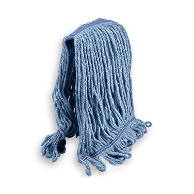 BISON LIFE Kleen Handler Blend Heavy Duty Wet Mop Head, Blue, 24/Pack (BP-KH-GCM-24)
