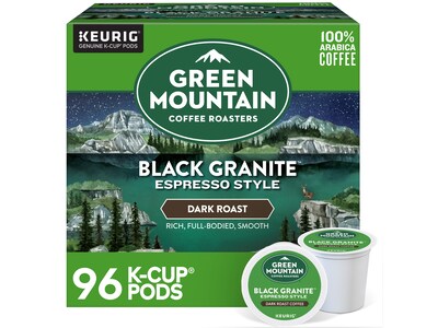 Green Mountain Black Granite Espresso Style Coffee Keurig® K-Cup® Pods, Dark Roast, 96/Carton (5000366650CT)