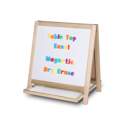 Flipside Dry-Erase Two-Sided Easel, Wood Frame, 19.5" x 18" (17406)