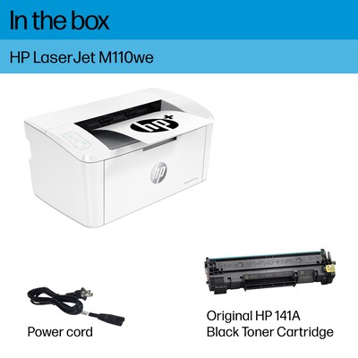 HP LaserJet M110we Wireless Printer, Fast Speeds, Requires Internet, 6 Months Free Toner with HP+, Best for Small Teams (7MD66E)