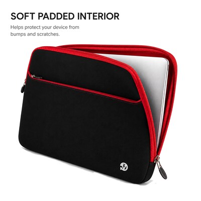 Vangoddy 15" Laptop Sleeve, Black/Red (NBKLEA222)