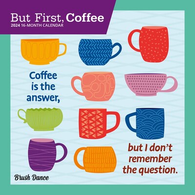 2025 Brush Dance But First Coffee 7 x 7 Monthly Mini Wall Calendar (9781975478537)