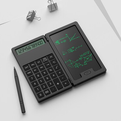 SaharaCase Scientific Calculator with 5-Inch LCD Writing Tablet, 12-Digit Foldable Calculator, Black, (KB77)