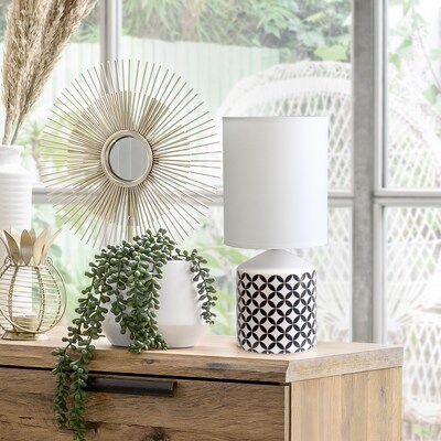 Simple Designs Fresh Prints Table Lamp, Black Coin (LT2077-COI)