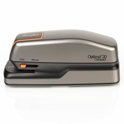 Swingline Optima 20 Compact Electric Handheld Stapler, 20-Sheet Capacity, Staples Included, Gray/Silver (48207)