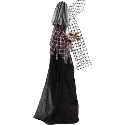 Haunted Hill Farm Life-Size Animatronic Zombie with Electric Fence (HHMAN-5FLSA)