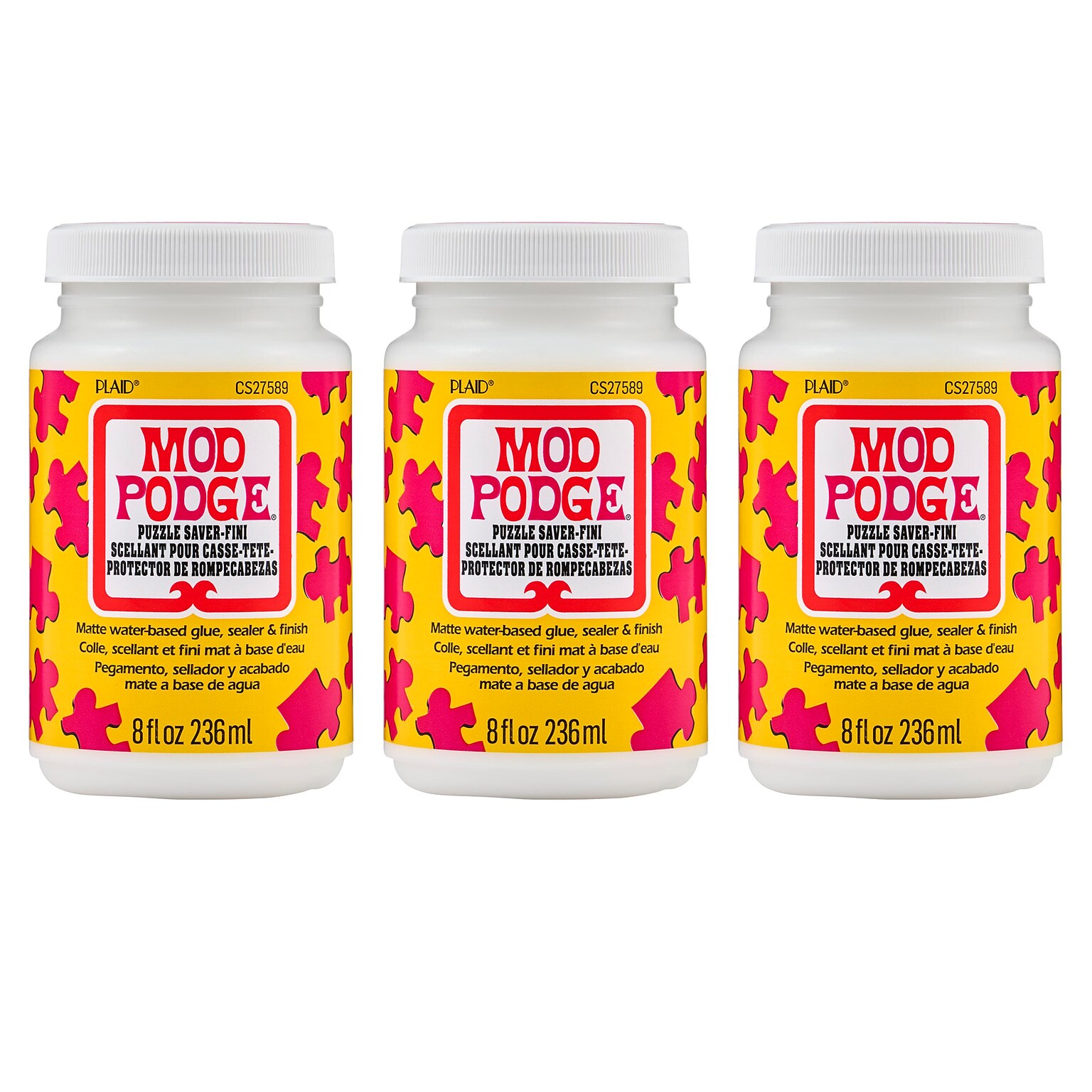 Mod Podge Puzzle Saver, Matte, 8oz., 3/Pack (MODCS27589-3)