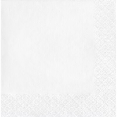 Creative Converting Touch of Color Touch of Color Dinner Paper Napkins, 3-ply, White, 250/Carton (59000B)
