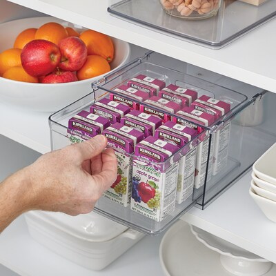 iDESIGN Small Stackable Plastic Storage Bin, Clear (80009)