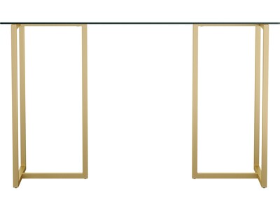 Martha Stewart Eli 47W Glass/Steel Home Office Desk, Clear/Polished Brass (XUDK1GLD)