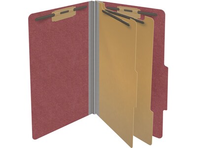 Medical Arts Press Pressboard Classification Folder, 2 Dividers, 2" Expansion, Legal Size, Dark Red, 10/Box (DV-T52-26-3ARD)