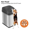 iTouchless Stainless Steel Sensor Trash Can with Locking Lid and AbsorbX Odor Control, Silver, 8 gal