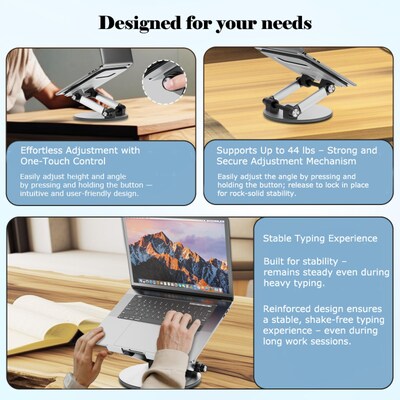 MyBat Pro Ergonomic Push-Button Laptop Holder Adjustable Clear Heavy-Duty Stand