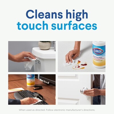 Clorox Disinfecting Wipes Value Pack, Fresh Scent and Crisp Lemon Scent, 35 Wipes/Canister, 3/Pack (CLO 30112)