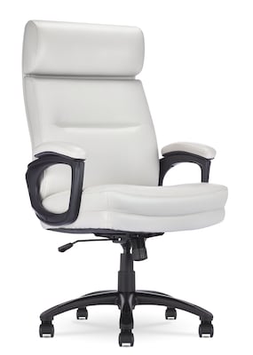 Click365 Classic Ergonomic Bonded Leather Executive Big & Tall Chair, 350 lb. Capacity, Light Gray (CCHR10023C)