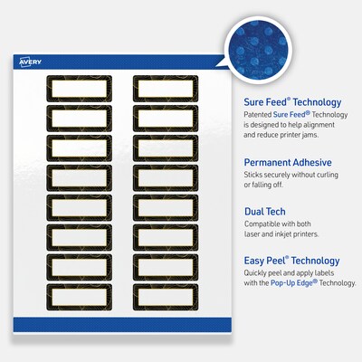 Avery Laser/Inkjet Rectangle Multipurpose Labels, 1" x 2-5/8", White, 160/Pack (S00-ETF)