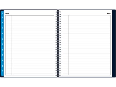 2024-2025 Blue Sky Collegiate 8" x 10" Academic Monthly Planner, Plastic Cover, Navy (148674-A25)
