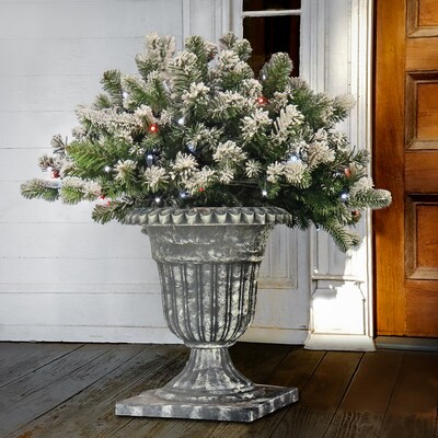 National Tree Company 24 Snowy Sheffield Spruce Porch Bush with Twinkly LED Lights (PESL3-300T-24PS