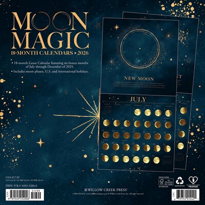 2026 Willow Creek Moon Magic 12 x 12 Monthly Wall Calendar (52006)