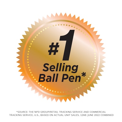 BIC Round Stic Xtra-Life Ballpoint Pen, Medium Point, 1.0mm, Black Ink, 60/Pack (GSM609-BLK)