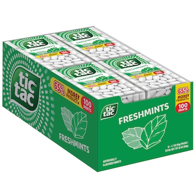 Tic Tac Freshmints, 20 oz., 100 Pieces/Pack, 12 Packs/Box (FEU00384)