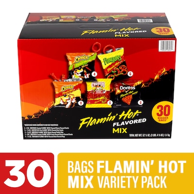 Frito Lay Flamin Hot Mix Variety Pack, 30 Bags/Pack (295-00007)