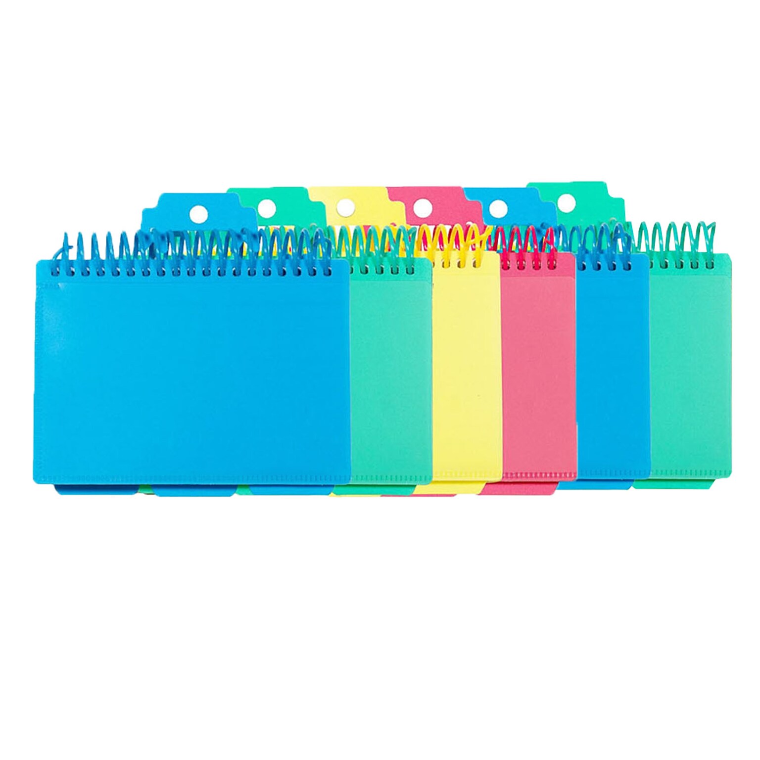 C-Line 3 x 5 Spiral Bound Index Card Notebook with Index Tabs, Lined, Assorted Colors, 6/Pack (CLI48750-6)