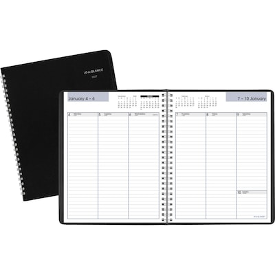 2027 AT-A-GLANCE DayMinder 7 x 8.75 Weekly Planner, Faux Leather Cover, Black (G590-00-27)