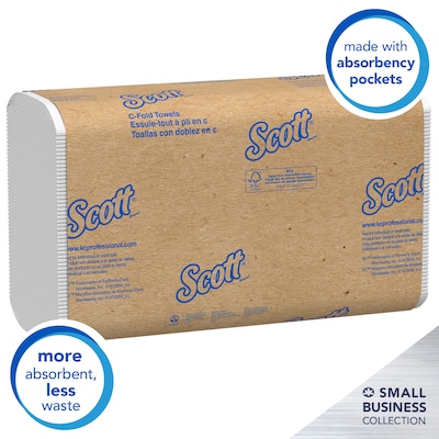 Scott Essential Recycled C-Fold Paper Towels, 1-Ply, 200 Sheets/Pack, 9 Packs/Carton (03623)