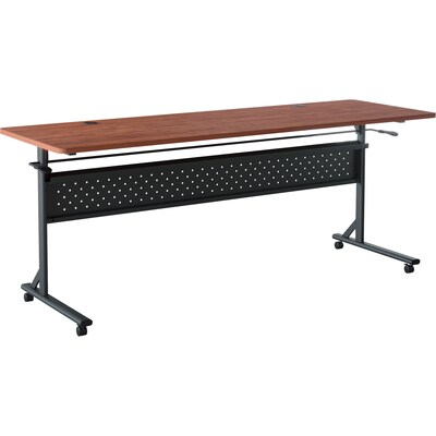 Lorell Shift 2.0 24W x 72D Foldable Flip & Nesting Mobile Table, Laminated, With Wheels, Cherry (LLR60763)