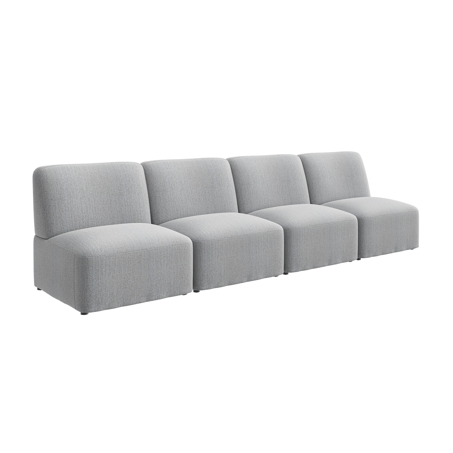 Bush Business Furniture Assemble Modular 4 Seater Sectional Sofa, Fog Fabric (ASM003FGF)