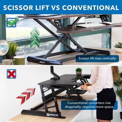 Mount-It! Wide Standing Desk Converter With Gas Spring Black MI-7926 - Best  Buy