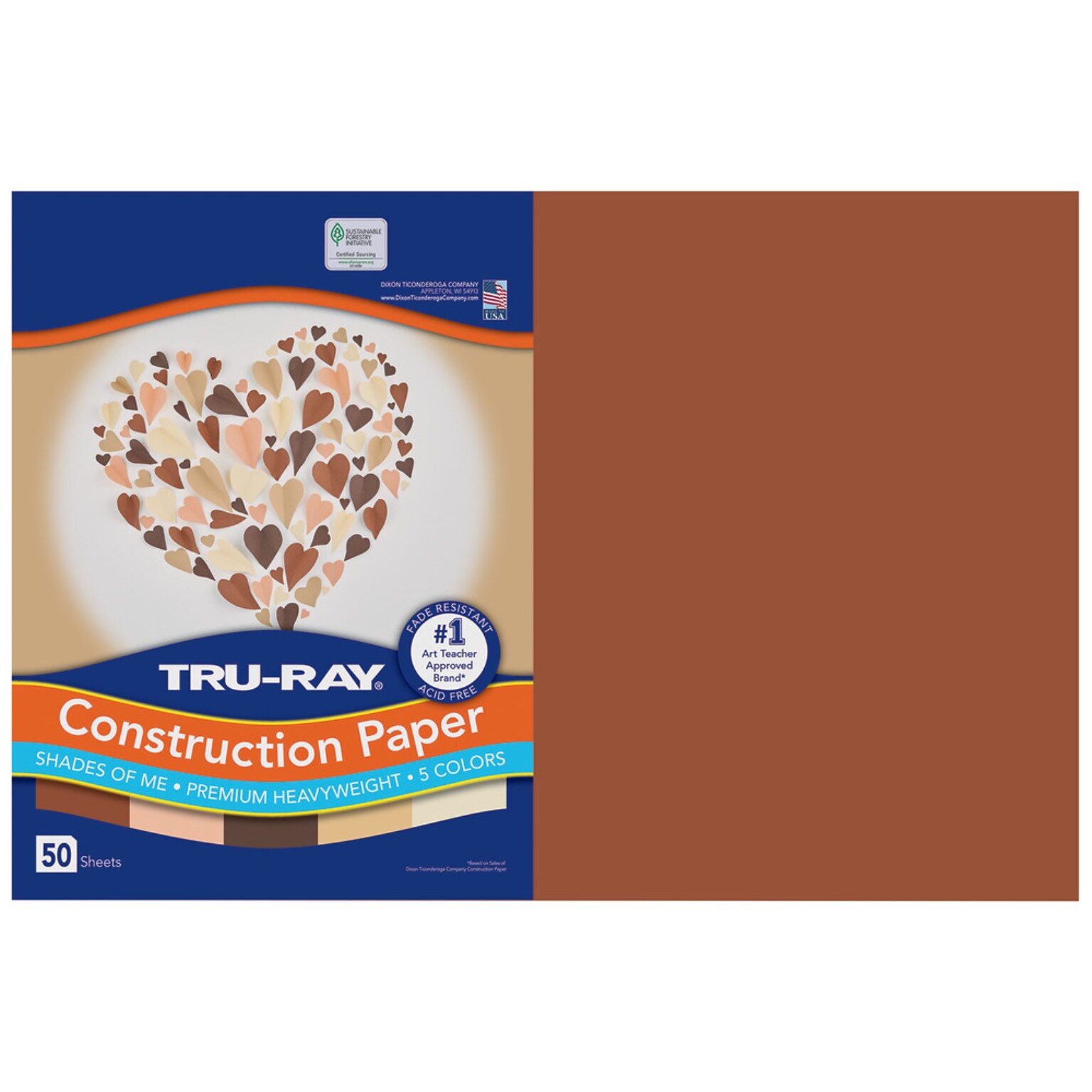 Tru-Ray Shades of Me 12 x 18 Construction Paper, Assorted Colors, 50 Sheets/Pack (PAC102950)