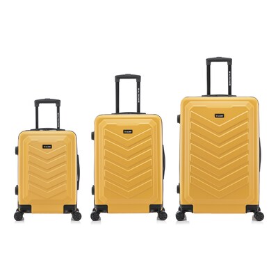US Army FOX 3-Piece Hardside Spinner Carry-On Luggage Set, TSA Checkpoint Friendly, Mustard (USLFOXSML-MUS)