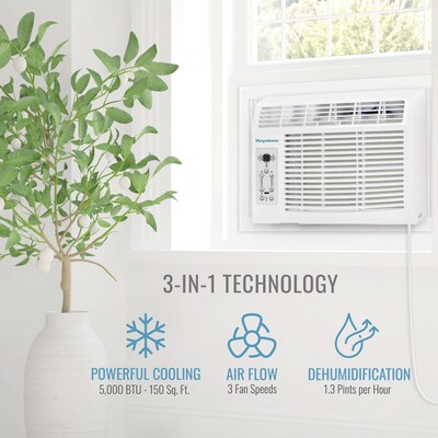 Keystone 115-Volt 5000 BTU Window Air Conditioner with Remote, White (KSTAW05DE)