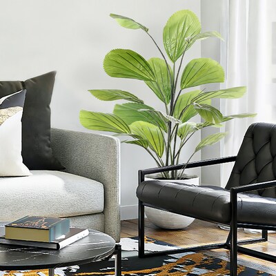 Forever Leaf 48" Artificial Fan Palm Indoor Plant Licuala Grandis (FEV-PAL48GRA)