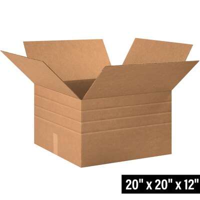 20 x 20 x 12 Multi-Depth Shipping Boxes, 15/Bundle (MD202012)