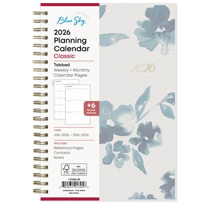 2026 Blue Sky Bakah 5 x 8  Weekly & Monthly Planner, Plastic Cover, Multicolored (137260-26)