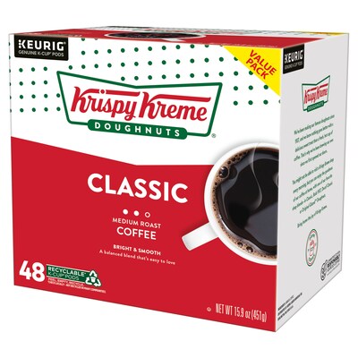 Krispy Kreme Classic Coffee Keurig® K-Cup® Pods, Medium Roast, 48/Box (373163)