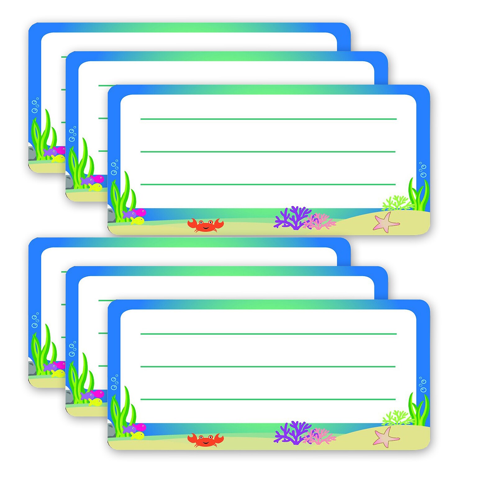 Creative Shapes Etc. Under the Sea Nametags, 36/Pack, 6 Packs (SE-824-6)