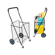 Mount-It! Small Rolling Utility Shopping Cart, 66 Lbs., Black (MI-907S)