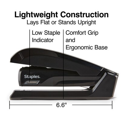 Staples® One-Touch® Full-Strip Desktop Stapler, Fastening Capacity 20 sheets, Black